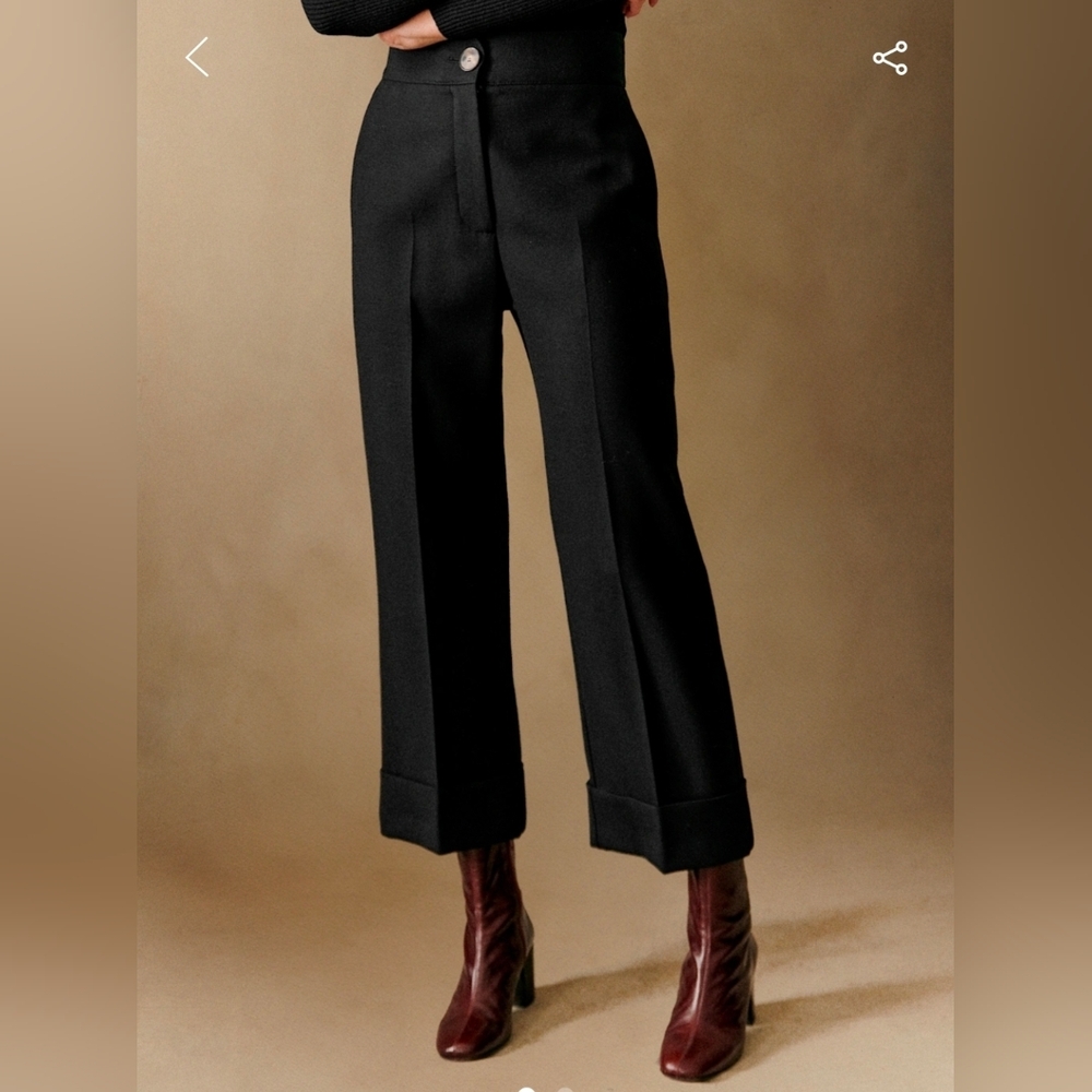 Sezane Damon Trousers Black NWOT 34/2